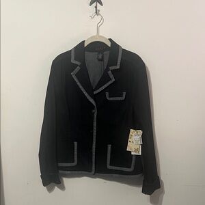 NWT -KIKIT Dark Indigo Blue Denim Women's Jacket with Contrast Trim Size Medium